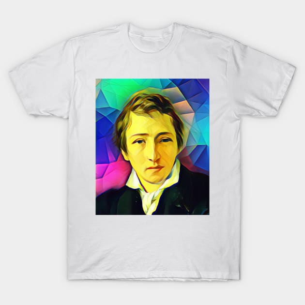 Heinrich Heine Colourful Portrait | Heinrich Heine Artwork 7 T-Shirt by JustLit